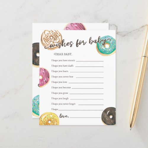 Watercolor Donut Baby Shower Wishes For Baby