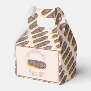 Watercolor Donut Chocolate Hand Drawn Eclair Favor Boxes