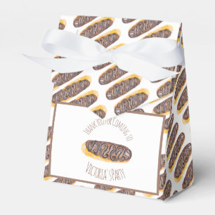 Watercolor Donut Chocolate Hand Drawn Eclair Favor Boxes