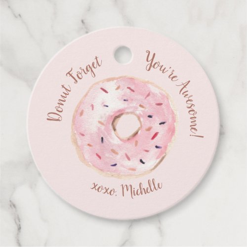 Watercolor Donut forget youre awesome party  Favor Tags