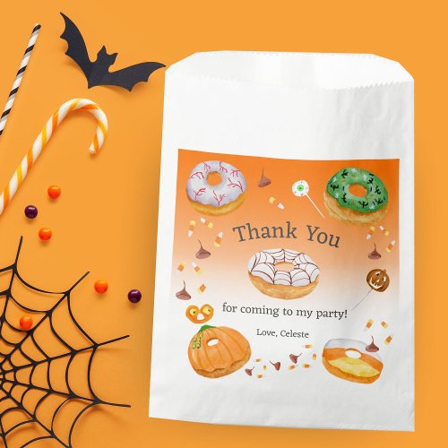 Watercolor Donut_licious Halloween Candy Thank You Favor Bag