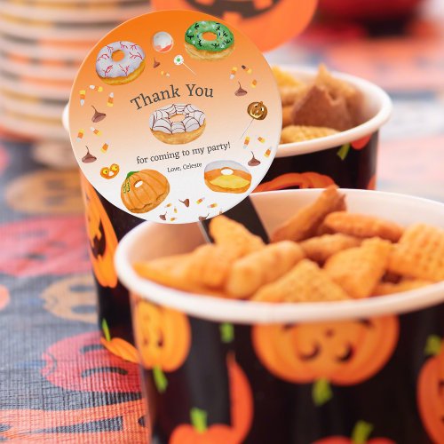 Watercolor Donut_licious Halloween Candy Thank You Favor Tags