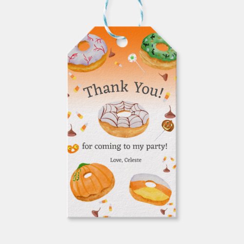 Watercolor Donut_licious Halloween Candy Thank You Gift Tags