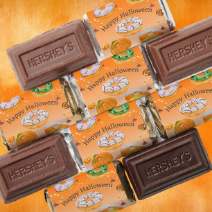 Watercolor Donut-licious Happy Halloween Candy Hershey's Miniatures