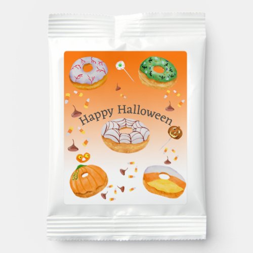 Watercolor Donut_licious Happy Halloween Candy  Hot Chocolate Drink Mix