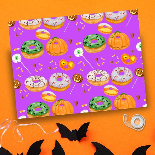Watercolor Donut_licious Happy Halloween Candy Tissue Paper