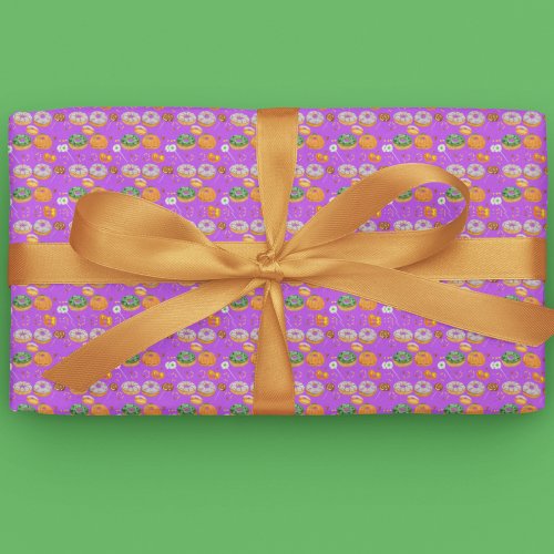 Watercolor Donut_licious Happy Halloween Candy Wrapping Paper