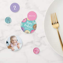 Watercolor Donut Personalized Birthday Party Confetti