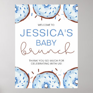 Watercolor Donuts Baby  brunch Shower  Poster
