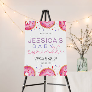 Watercolor Donuts Baby Girl Sprinkle Shower Foam Board
