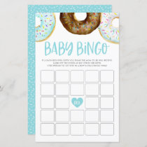 Watercolor Donuts Baby Shower Bingo Game Card