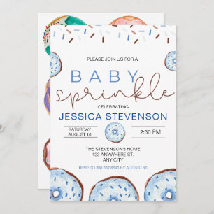 Watercolor Donuts Baby Sprinkle Shower Invitation