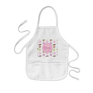 Watercolor Donuts Eclairs Name Kids' Apron