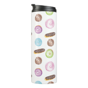 Watercolor Donuts Hand Painted Whimiscal Pattern Thermal Tumbler
