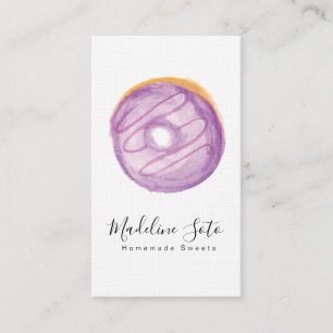 Watercolor Donuts Sweets Baking Cake Decorator B Business Card
