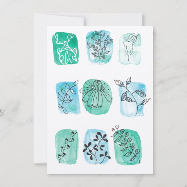 Watercolor doodle botanical general occasion (Front)