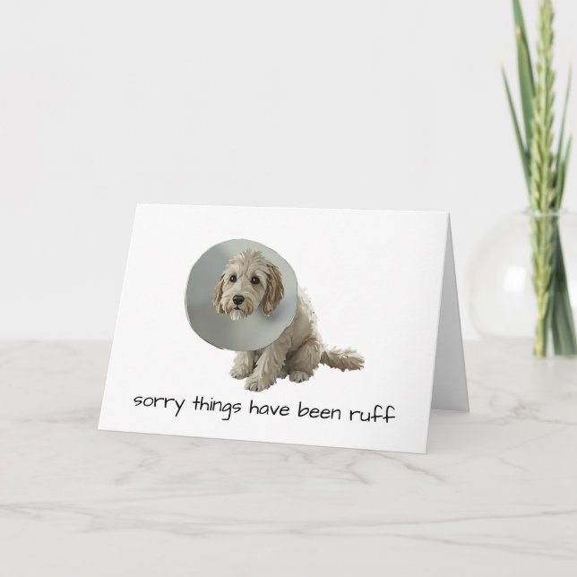 Watercolor Doodle Dog Sympathy Thank You Card (Front)
