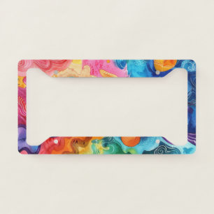 Watercolor Doodle License Plate Frame