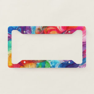 Watercolor Doodle License Plate Frame