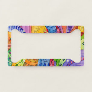 Watercolor Doodle License Plate Frame