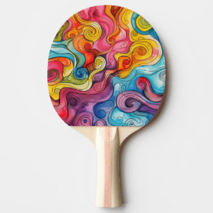 Watercolor Doodle Ping Pong Paddle