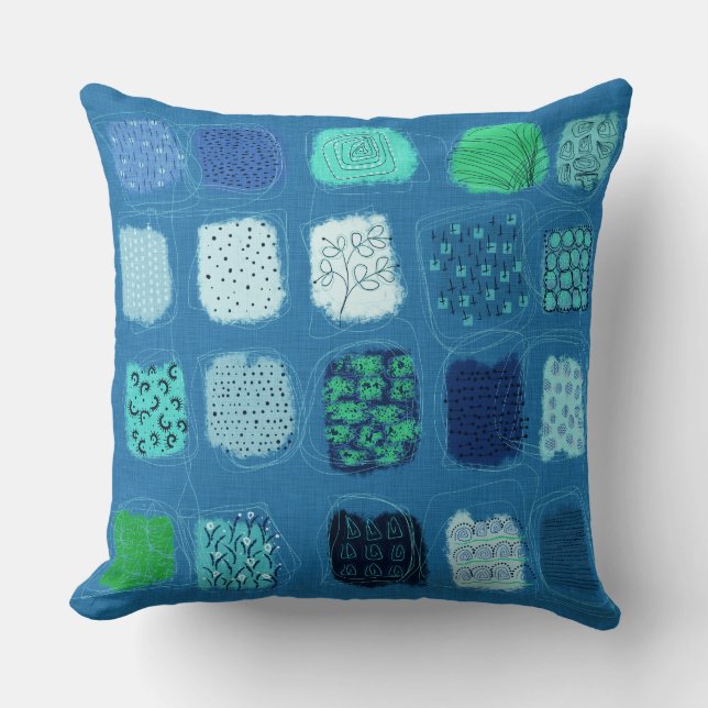 Watercolor Doodles | Design Sampler Throw Pillow (Front)