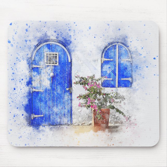 Watercolor Door Mouse Pad (Front)