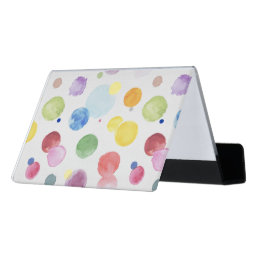 Watercolor Dots 1 Desk Business Card Holder