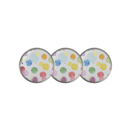 Watercolor Dots 1 Golf Ball Marker