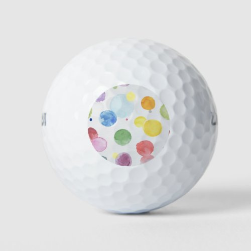 Watercolor Dots 1 Golf Balls