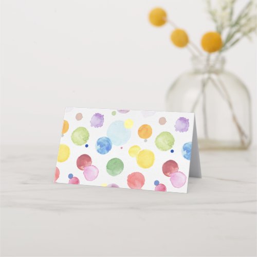 Watercolor Dots 1 Place Card