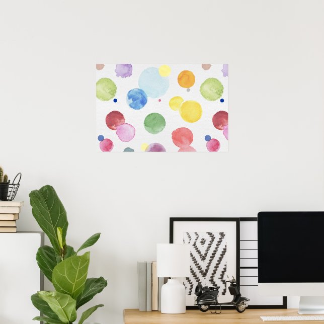 Watercolor Dots 1 Poster (Home Office)