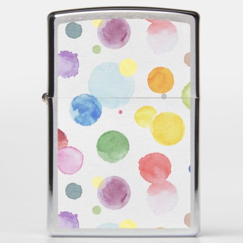 Watercolor Dots 1 Zippo Lighter