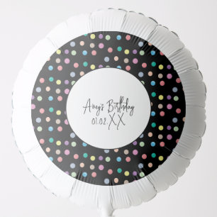 Watercolor Dots Hand Painted Colorful Birthday Balloon