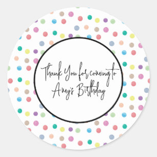 Watercolor Dots Hand Painted Colorful Pattern Classic Round Sticker