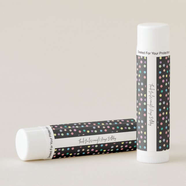 Watercolor Dots Hand Painted Colorful Pattern Lip Balm (Front)