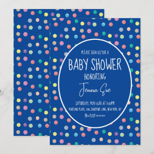 Watercolor Dots Painted Baby Shower Invitation