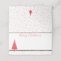 Watercolor Dots &amp; Simple Red Christmas Tree Place Card