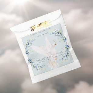 Watercolor Dove Bird Seed Packet Funeral Memorial Favor Bag