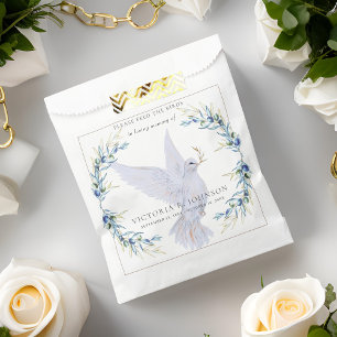 Watercolor Dove Bird Seed Packet Funeral Memorial Favor Bag