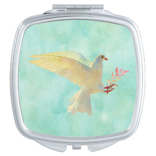 Watercolor Dove Compact Mirror