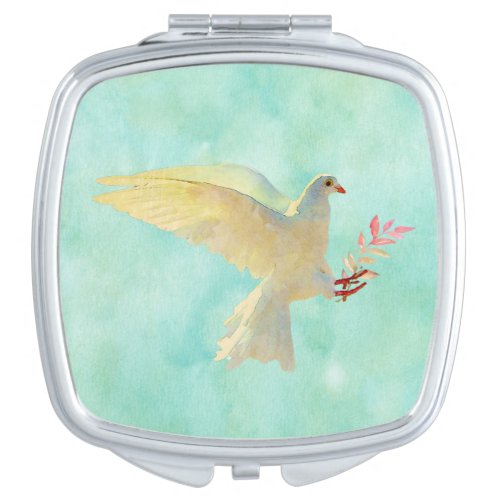 Watercolor Dove  Compact Mirror