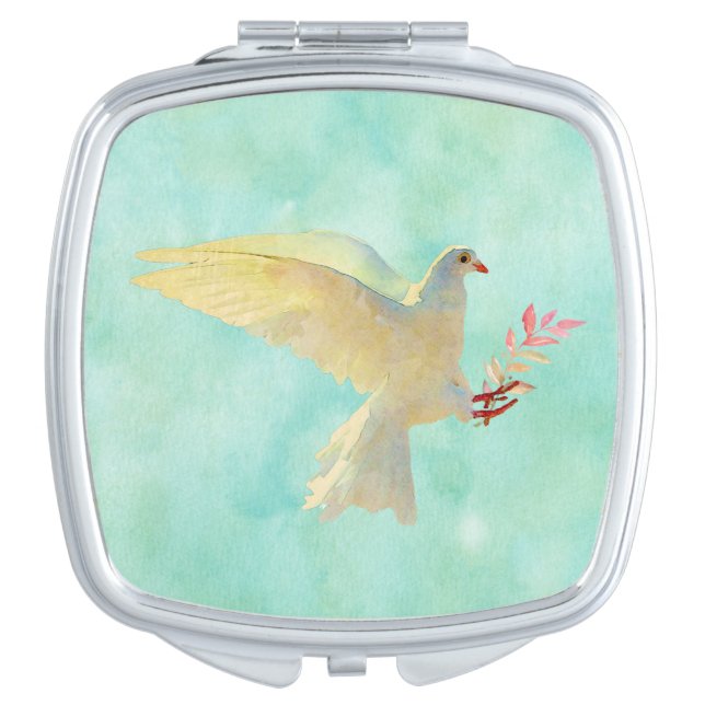 Watercolor Dove  Compact Mirror (Front)