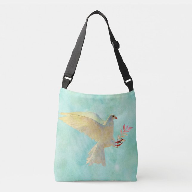 Watercolor Dove  Crossbody Bag (Front)