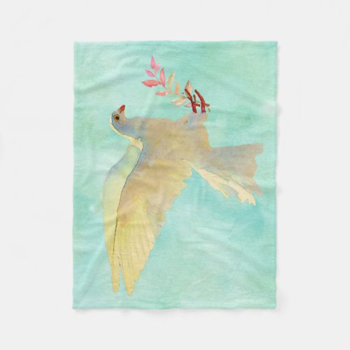 Watercolor Dove  Fleece Blanket