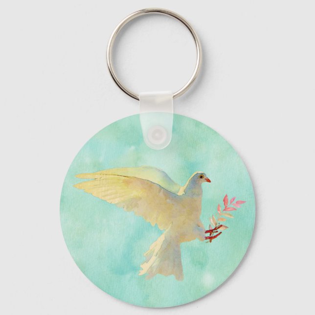 Watercolor Dove  Keychain (Front)