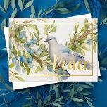 Watercolor Dove on Olive Branch Peace Holiday Card<br><div class="desc">Holiday themed items designed by Umua. Printed and shipped by Zazzle or their affiliates.</div>