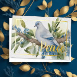 Watercolor Dove on Olive Branch Peace Holiday Card<br><div class="desc">Holiday themed items designed by Umua. Printed and shipped by Zazzle or their affiliates.</div>