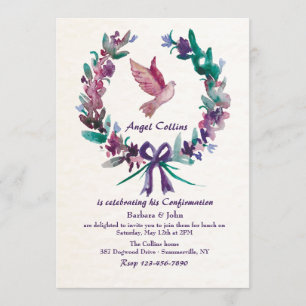 Watercolor Dove Religious Invitation