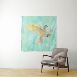 Watercolor Dove Tapestry